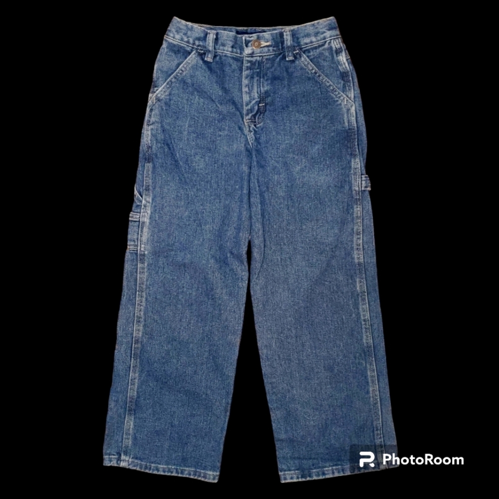 BASIC EDITIONS Carpenters Jeans Denim Pants Unisex Size 10 Adjustable Waist